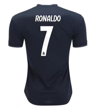 18-19 Cristiano Ronaldo Real Madrid Away Black Soccer Jersey Shirt