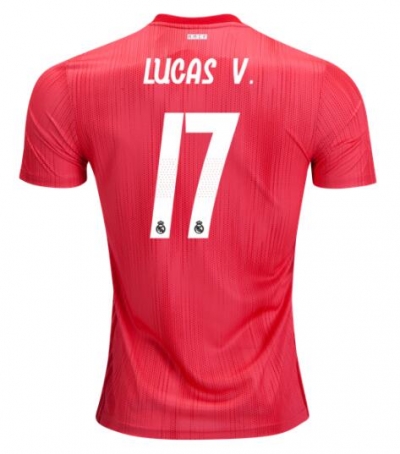 18-19 Lucas V. Real Madrid Third Red Soccer Jersey Shirt