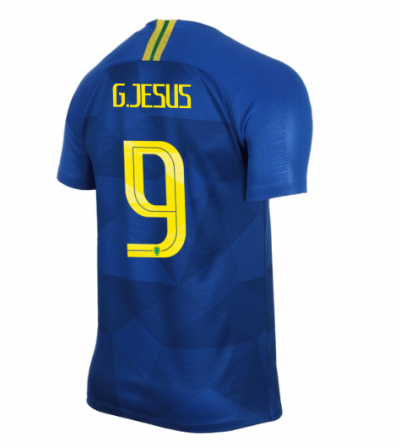 Brazil 2018 World Cup Away Gabriel Jesus Soccer Jersey Shirt