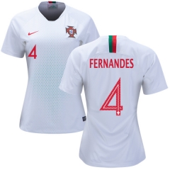 Women Portugal 2018 World Cup MANUEL FERNANDES 4 Away Soccer Jersey Shirt