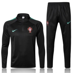 Portugal FIFA World Cup 2018 Green Stripe Sweat Shirt + Pants Training Suit