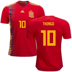 Spain 2018 World Cup THIAGO ALCANTARA 10 Home Soccer Jersey Shirt