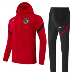 21-22 Atletico Madrid Red Hoodie Jacket and Pants
