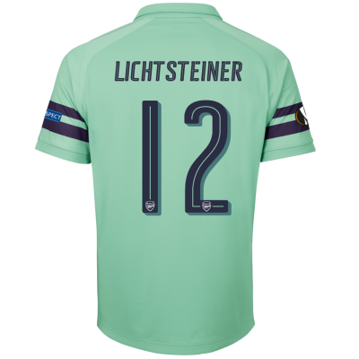 18-19 Arsenal Stephan Lichtsteiner 12 UEFA Europa Third Soccer Jersey Shirt