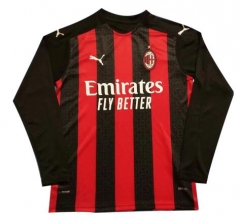 Long Sleeve 20-21 AC Milan Home Soccer Jersey Shirt