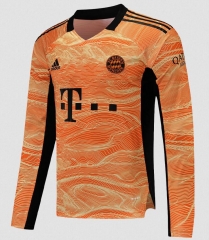 Long Sleeve 21-22 Bayern Munich Orange Goalkeeper Soccer Jersey Shirt