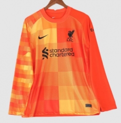 Long Sleeve 21-22 Liverpool Orange Goalkeeper Soccer Jersey Shirt