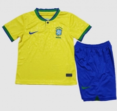 Children 2022 World Cup Brazil Home Soccer Kits