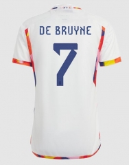 De Bruyne #7 2022 World Cup Belgium Away Soccer Jersey Shirt