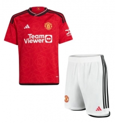 Children 23-24 Manchester United Home Soccer Uniforms