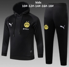18-19 Children Dortmund Black Training Suit (Hoodie Sweatshirt+Pants)
