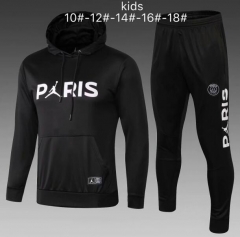 18-19 Children PSG JORDAN Black Hoodie Training Suit