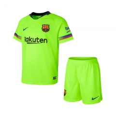 18-19 Barcelona Away Children Soccer Jersey Kit Shirt + Shorts