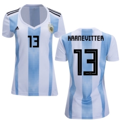 Women Argentina 2018 FIFA World Cup Home Matias Kranevitter #13 Jersey Shirt