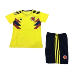 Colombia 2018 World Cup Home Children Soccer Kit Shirt And Shorts