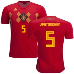 Belgium 2018 World Cup Home JAN VERTONGHEN 5 Soccer Jersey Shirt