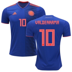 Colombia 2018 World Cup CARLOS VALDERRAMA 10 Away Soccer Jersey Shirt