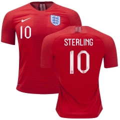 England 2018 FIFA World Cup RAHEEM STERLING 10 Away Soccer Jersey Shirt