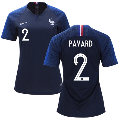 Women France 2018 World Cup BENJAMIN PAVARD 2 Home Soccer Jersey Shirt