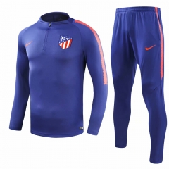 18-19 Atletico Madrid Blue Training Suit (Shirt+Trouser)
