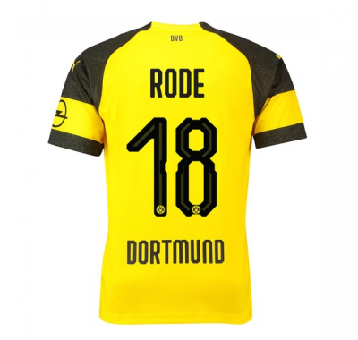 18-19 Borussia Dortmund Rode 18 Home Soccer Jersey Shirt