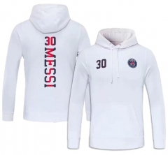 21-22 PSG White MESSI 30 Hoodie Sweater
