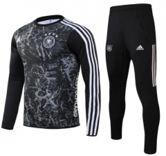 2020 Euro Germany Black Round Tracksuit Top and Pants