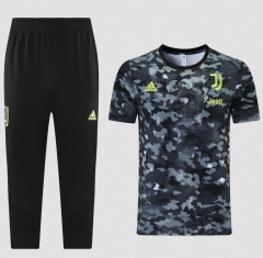 21-22 Juventus Grey Training Shirt and 3/4 Pants