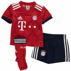 18-19 Bayern Munich Home Children Soccer Whole Kit Jersey + Shorts + Socks