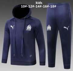 18-19 Children Olympique Marseille Navy Training Suit (Hoody+Pants)