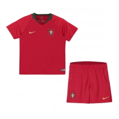 Portugal 2018 FIFA World Cup Home Children Soccer Kit Shirt And Shorts