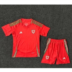 Children 2024 Euro Cup Wales Home Soccer Uniforms