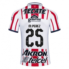 18-19 Deportivo Guadalajara Chivas M Perez 25 Home Soccer Jersey Shirt