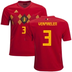 Belgium 2018 World Cup Home THOMAS VERMAELEN 3 Soccer Jersey Shirt