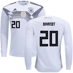 Germany 2018 World Cup JULIAN BRANDT 20 Home Long Sleeve Soccer Jersey Shirt