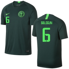 Nigeria Fifa World Cup 2018 Away Leon Balogun 6 Soccer Jersey Shirt