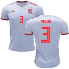Spain 2018 World Cup GERARD PIQUE 3 Away Soccer Jersey Shirt