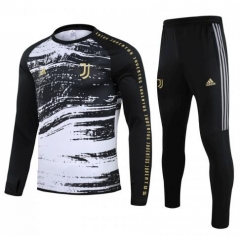 20-21 Juventus Black White Training Top and Pants