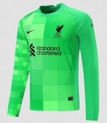 Long Sleeve 21-22 Liverpool Green Goalkeeper Soccer Jersey Shirt