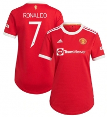 Ronaldo #7 Women UCL 21-22 Manchester United Home Soccer Jersey Shirt