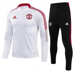 Children Youth 21-22 Manchester United White Training Top and Pants