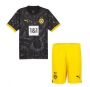 Children Kit 23-24 Borussia Dortmund Away Soccer Uniforms