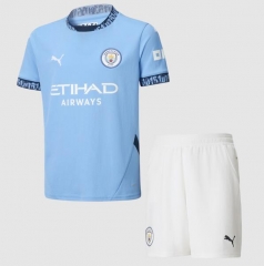 Children Kit 24-25 Manchester City Home Soccer Uniforms