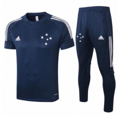 20-21 Cruzeiro Navy Training Sets Jersey and Pants