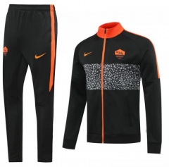 20-21 AS Roma Black Orange Tracksuits Jacket and Pants