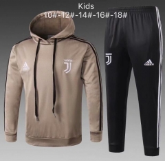 18-19 Children Juventus Apricot Training Suit (Hoodie Sweatshirt + Pants)