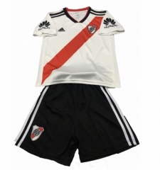 18-19 River Plate Home Children Soccer Jersey Kit Shirt + Shorts