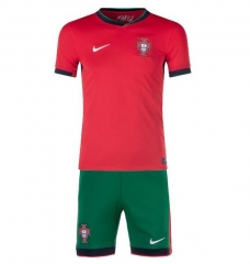Children 2024 Euro Cup Portugal Home Soccer Kits