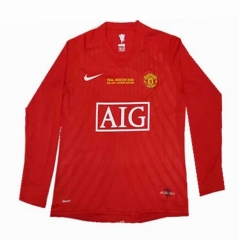 Manchester United 07/08 Home Retro Shirt Long Sleeve Soccer Jersey