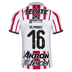 18-19 Deportivo Guadalajara Chivas M Ponce 16 Home Soccer Jersey Shirt